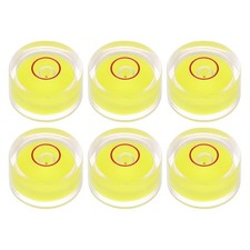 6pcs Round Bubble Level 15x8mm Mini Circular Bullseye Spirit Levels, Yellow