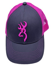 Browning Flashback Baseball Cap Snap Back Closure Charcoalneon Pink Hat 