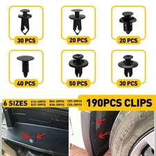 190pcs Car Clips for Hole Plastic Rivet Retainer Fender Push Pin Fastener Bumper