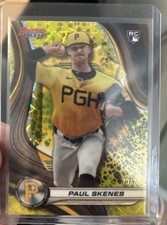 Paul Skenes 2024 Bowman’s Best RC Yellow Laser Refractor /75 #42 Rookie Pirates