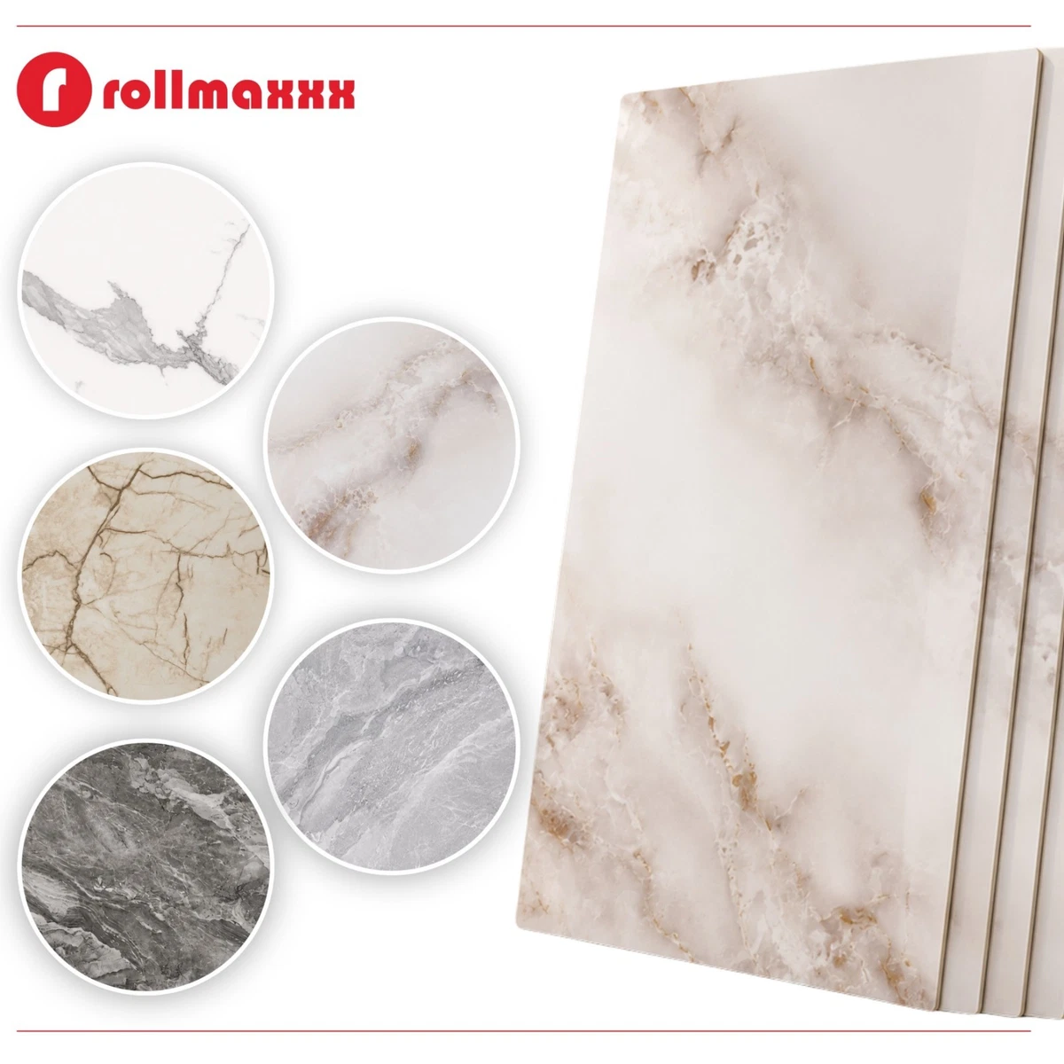 Paneles de pared efecto mármol autoadhesivos fluidos revestimiento de pared 30x60 cm ROLLMAXXX