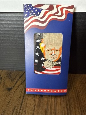 President Donald Trump with Fake Hair and Comb Funny Crew Socks