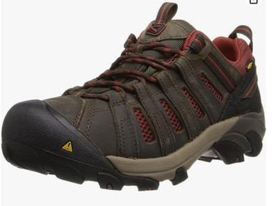 KEEN Utility Women's Flint Low ESD Soft Safety Toe Brown Work Boots Size 11 M