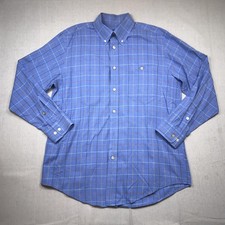 Orvis Shirt Mens Size L Blue Plaid Flannel Button-Up Long Sleeve Casual