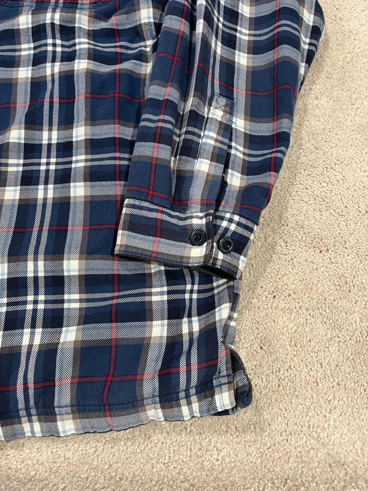 LL Bean Shirt Men Large Tall Shacket Fleece Lined Button Outdoor Workwear Jacket - Image 4 of 4