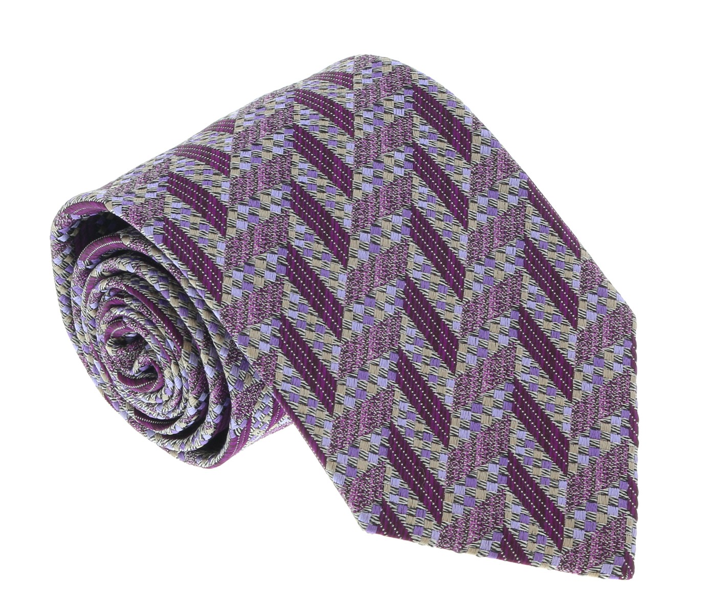 Галстук Missoni U5097 Лавандово-фиолетовый с шевроном из 100 шелка 7890₽