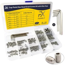 Set Screws Assortment Kit (M3, M4, M5, M6, M8) with Allen Keys – Durable 240 Pcs
