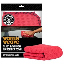 Chemical Guys Red Waffle Weave Microfiber Glass Window Cleaning Towel 24x16