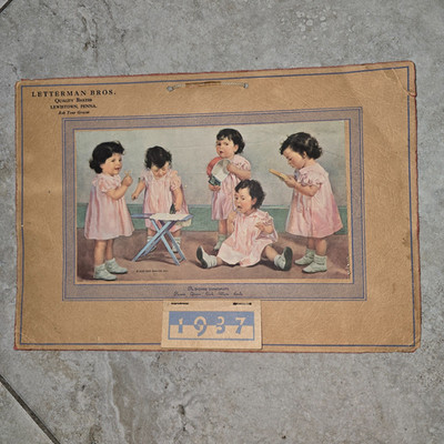 Vintage With All Months Intact Calendar - Dionne Quintuplets Year 1937