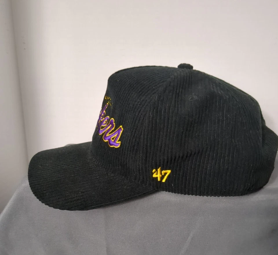 Gorra Los Angeles Lakers negra púrpura pana 47 con cordón Snapback Cap LA Foto 4 de 4