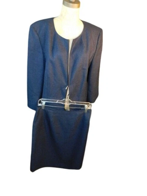 Josephine Talla 16 Talla Grande Azul Marino Forrado 2 Piezas Traje Chaqueta + Falda Foto 2 de 3