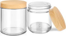 Small Glass Jars with Lids,4Oz 2 Pack Clear Small Glass Jars with Plastic Woo...
