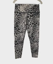 Sage Collective Leggings Cheetah Print Ink Splatter Cropped Black White Large 