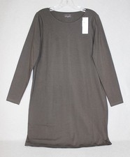 Eileen Fisher Graphite Gray Organic Cotton Stretch Jersey Dress Size Small