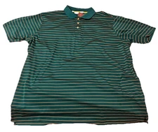 The Foundry Mens 3XLT Turquoise Stripe Short Sleeve Stretch Knit Polo Golf Shirt