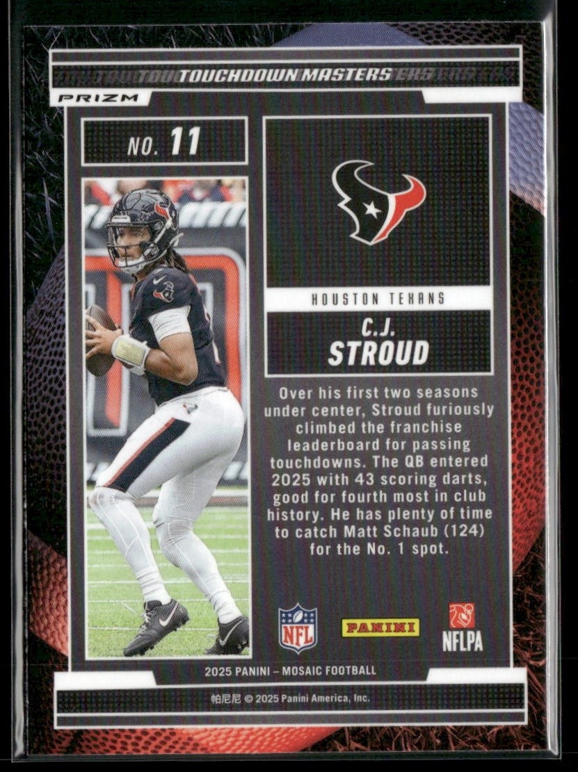 C.J. Stroud 2025 Panini Mosaic Touchdown Masters #11 Orange