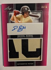2019 Leaf Perfect Game National Showcase Daniel Susac Patch Auto RC 7/10