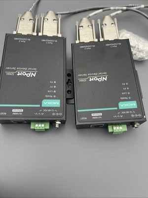 Lot Of 2 Moxa NPort 5250A Serial Device Server Ethernet RS-232 RS-422 RS-485