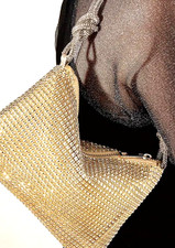 Clutch Gold And Silver Rhinestone Dinner Purse Wedding Parties Shoulder Handbag