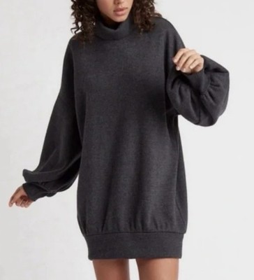 Choosy Black Turtleneck Oversized Boyfriend Sweater Size S Balloon Sleeve New