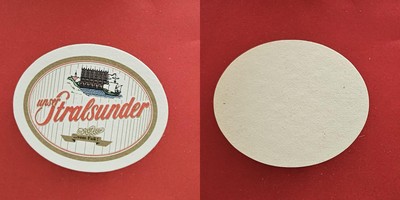 Stralsunder rote Schrift Brauerei Bierdeckel Bier