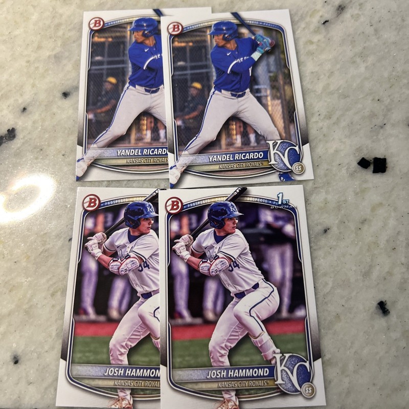Josh Hammond  & Yandel Ricardo 2025 Bowman Draft 1st Bowman lot Royals 🔥ROOKIES