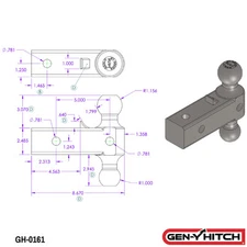 Gen-Y Hitch Universal 32,000 lb Replacement Dual Ball Mount for 2.5" Receiver