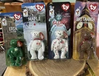 Set of 4 Vtg 1999 McDonald's Ty Beanie Babies International Bears BENT PACKAGES