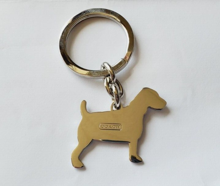 Coach Keychain Cute Puppy Dog Wearing Clothes Silver Tone New | eBay