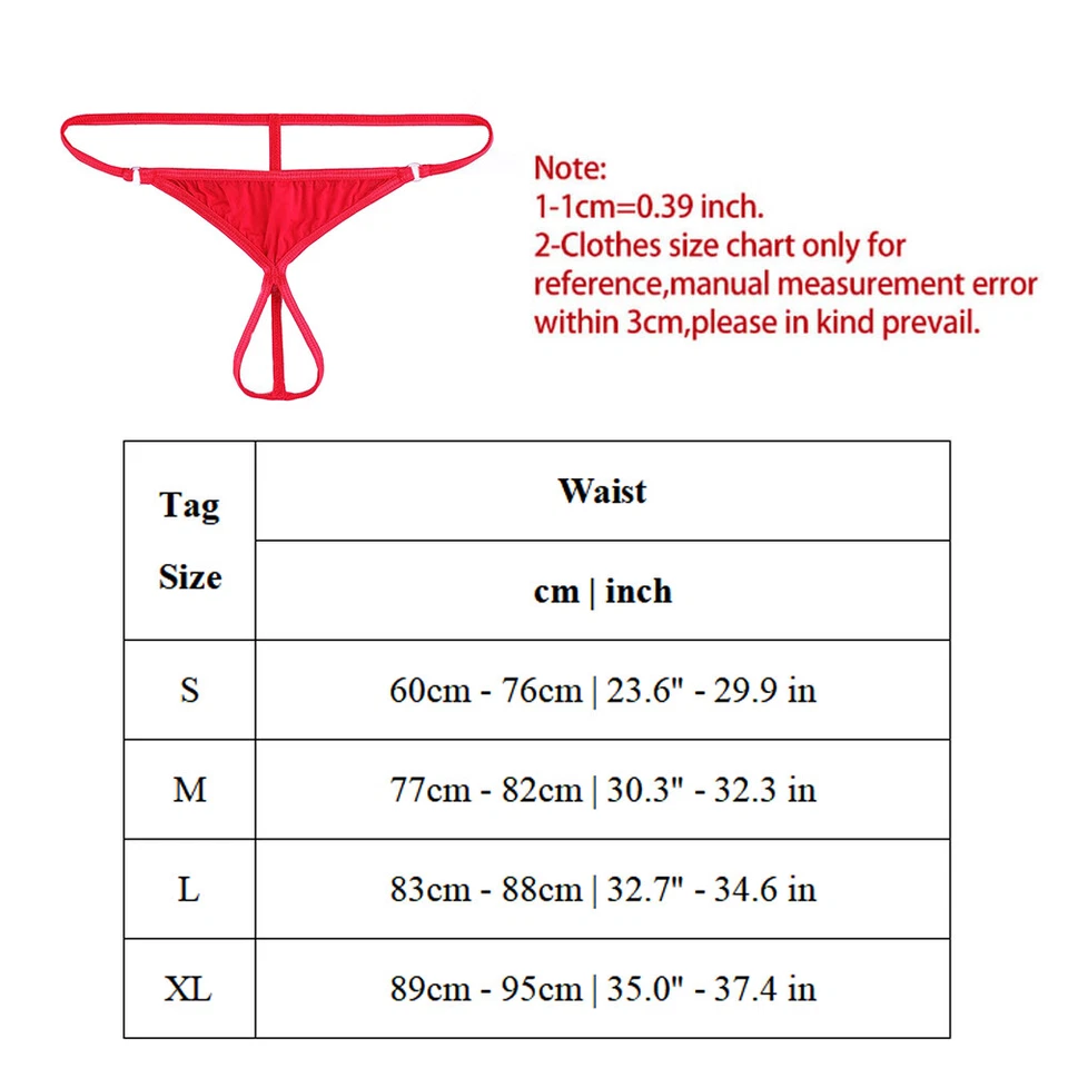 Mens Lingerie Briefs Thong Crotchless Open Butt G-string Bikini O-Ring Underwear - Image 2 of 4