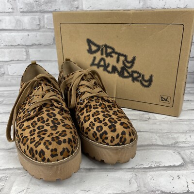 Dirty Laundry Womens Marz Cheetah Leopard Beige Lace Up