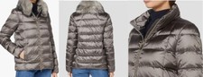 Geox Women's W Blenda Down Coat Iridescent Silver Size Uk 14
