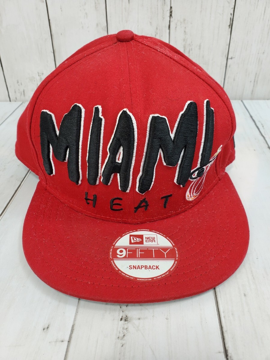 Miami Heat New Era 9Fifty Flat Bill Adjustable Strapback Hat Miami