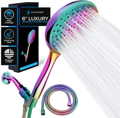 sparkpod deluxe 6 function handheld shower head Radiant Rainbow