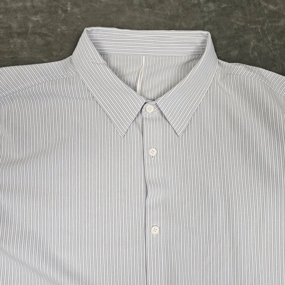 Lululemon Commission Shirt Men Large Light Blue Long Sleeve Oxford Athleisure - Image 3 of 4
