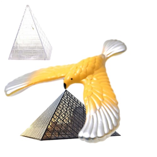 2 pcs Finger Balance Bird Toy Center of Gravity W/ Clear Triangle Stand Random - Afbeelding 8 van 12