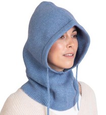 Knitted Hooded Scarf w/Drawstrings - Knit Balaclava Hood Scarf for Women Wint...