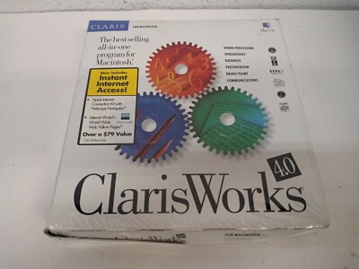 ClarisWorks for Macintosh 4.0  All-In -One Floppy Disk, User Guide, Install Ins