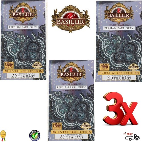 BASILUR Persian Earl Grey Tea Oriental Collection 3 x Packs (75 Tea Bags Total) - 第 1/6 張圖片