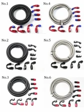 10ft Braided Fuel Hose Line + Swivel Hose End Fitting Kit 4AN/6AN/8AN/10AN/12AN