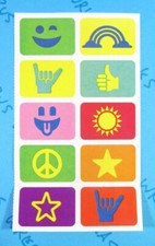 Peace Sign Rainbow Hand Signs Stars Sun Sticker Sheet