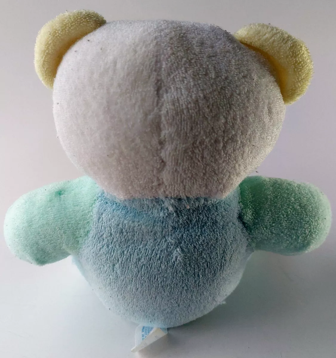 Vtg My First Teddy Bear Dan Dee Plush Terry Cloth Baby Rattle Color Block RARE
