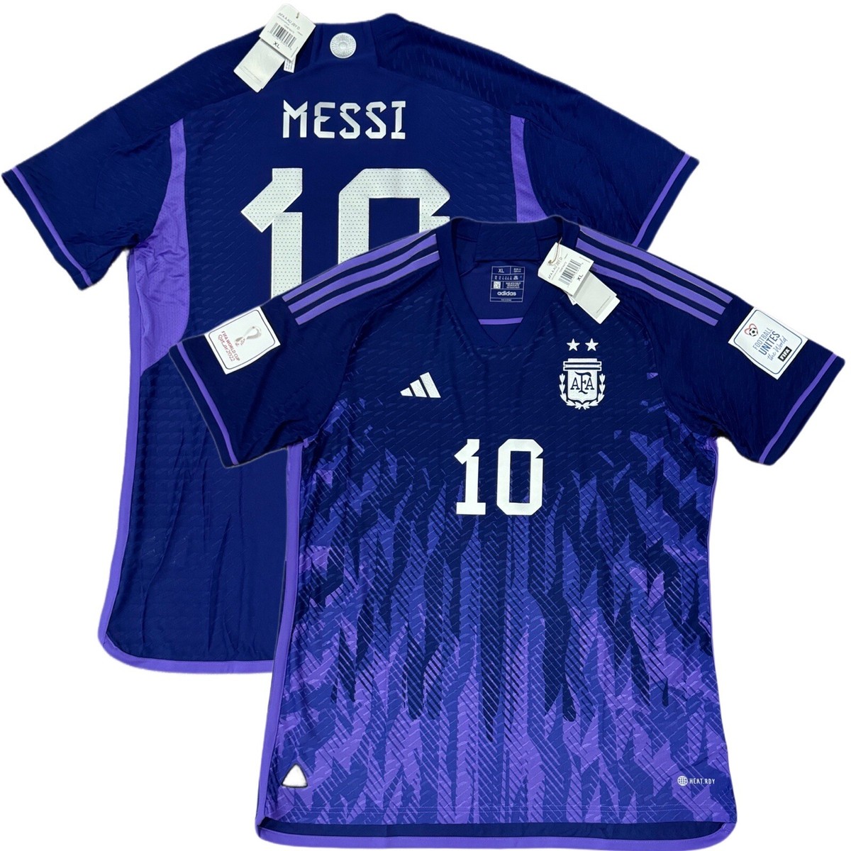 2022 Argentina Authentic Away Jersey #10 Messi XL Player