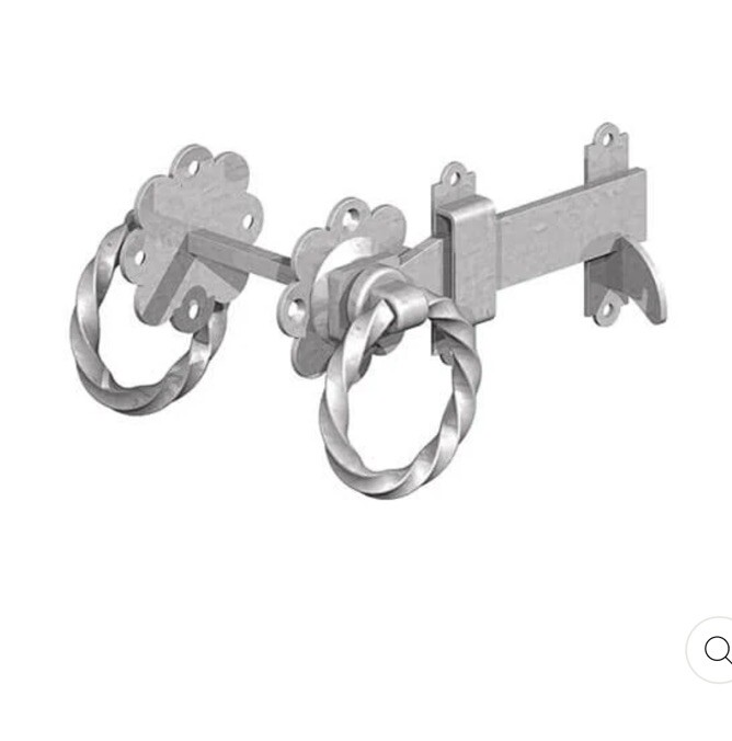 6"" Twisted Ring Gate Latch With Fixings - Galvanised - Door Catch