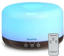 BlueHills 1000ML Large Essential Oil Diffuser Humidifier with Remote Dark Wood