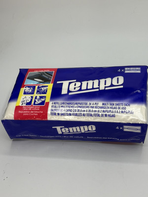 SEALED 4 Packs GENUINE Tempo Tissues Refills Only for Car Visor Case