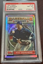 1993 PAT BORDERS TOPPS FINEST REFRACTOR #133 PSA 8 BLUE JAYS SP