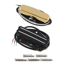 FLEOR Gold Alnico 5 Hot Dual Rail & Single Coil Pickup Set N+B for TL Guitar