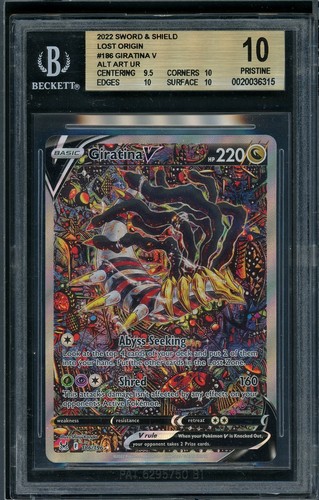 2022 SWSH Lost Origin #186 Giratina V Alt Art UR BGS 10 