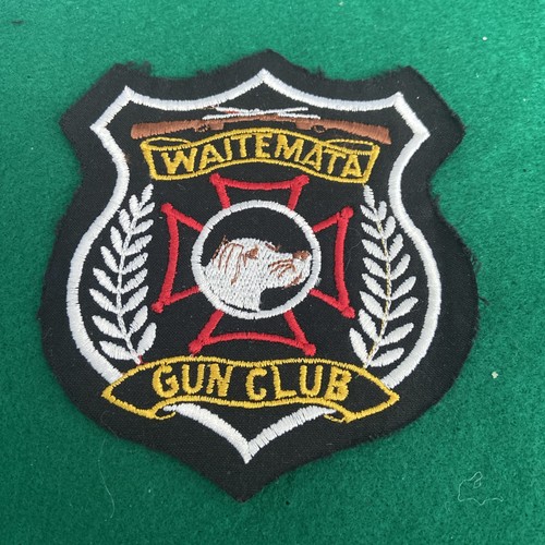 Rare WAITEMATA GUN CLUB, New Zealand Embroidered Sew-On Blazer Badge Unused